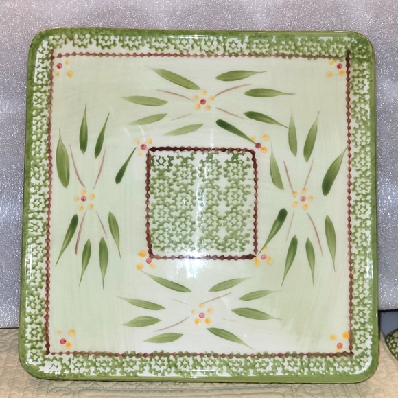 Temptations Presentable Ovenware 3 pc Old World Green Combination Serving Dish - Picture 6 of 7